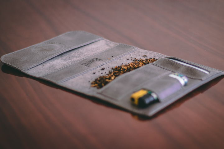 Pawch - Handcrafted Leather Rolling Tobacco Pouch Ash